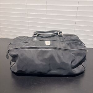 Vintage Mark Cross Canvas Leather Weekender Duffel Carry On Travel Bag